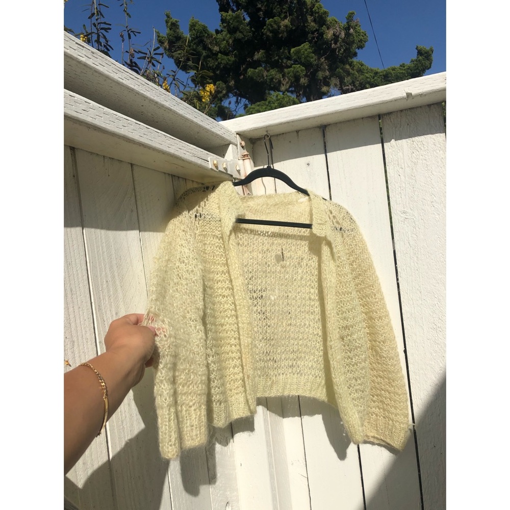 Vintage Baby Yellow Cardigan Sweater